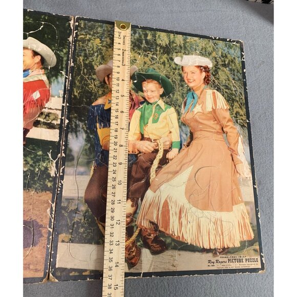 Vintage 1953 Frame Tray inlay Roy Rogers Picture Puzzle Set - Picture 5 of 6